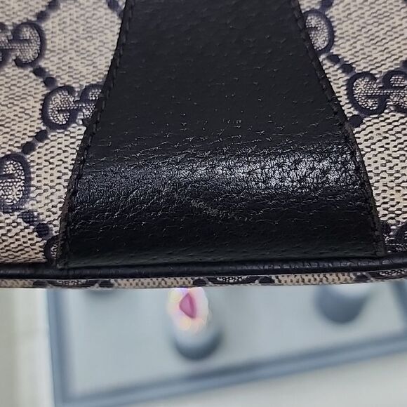 Authentic Vintage Gucci Sherry Blue Red Monogram Crossbody Purse Bag - Picture 7 of 10